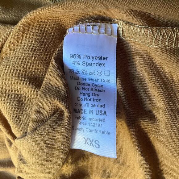 Lularoe Women’s Short Sleeve Screw Neck Midi Dress size XXS,Solid Mustard Yellow - Picture 5 of 7